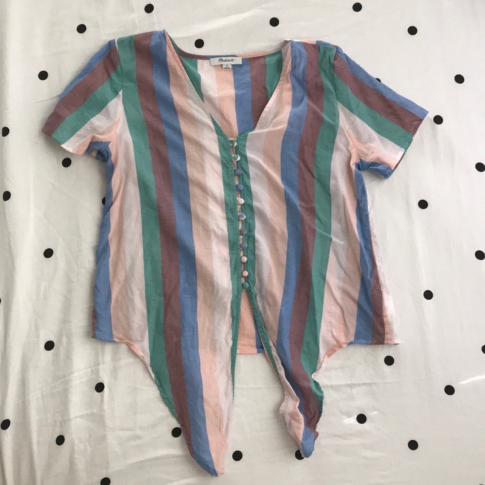Madewell Novel Tie-front top in flagstaff stripe